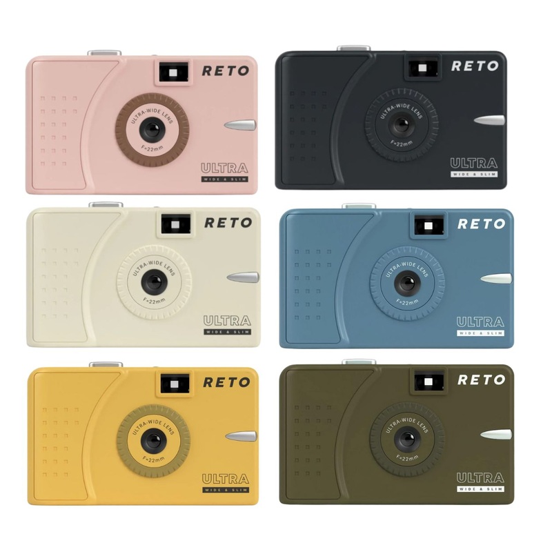 [CLEARANCE] RETO Ultra Wide & Slim Film Camera with 22mm Ultra-Wide-Angle Lens, 135 35mm Film Format, Point and Shoot for Photography | Pastel Pink