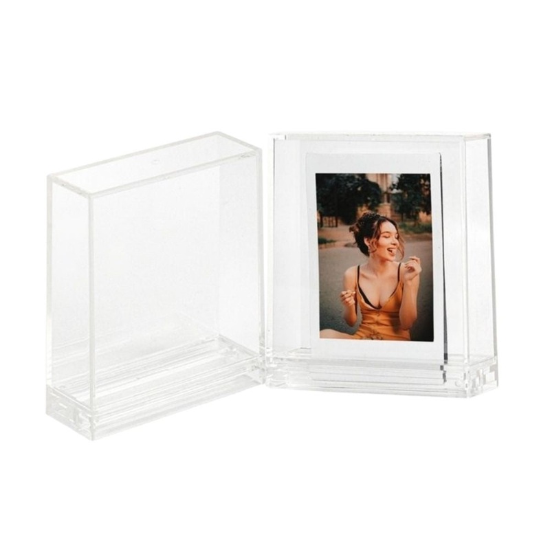 Pikxi Clear Acrylic Photo Frame for Instax Mini and Square Film with Transparent Case Cover