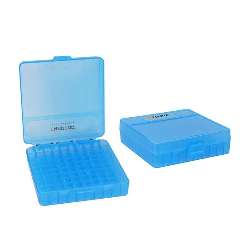 Raptor TB-906 Ammo Box Water/Dust Resistant Plastic Case 100 Rounds Flip Top Snaplock with IP65 Rating (Blue) TB 906