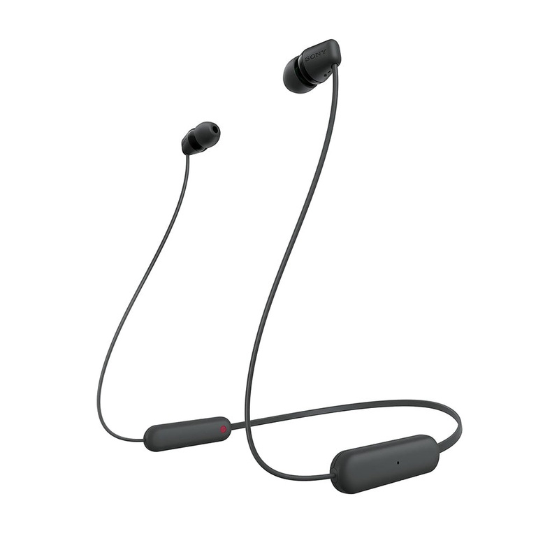 SONY WI-C100 In-Ear Wireless Headphones with Bluetooth 5.0, Microphone, Type-C Charging, EQ Settings, Headphones Connect App, DSEE Audio Restoration, Splash & Sweat-Proof, 9mm Driver and 25 Hours Playback – Black, Cream, Blue, White