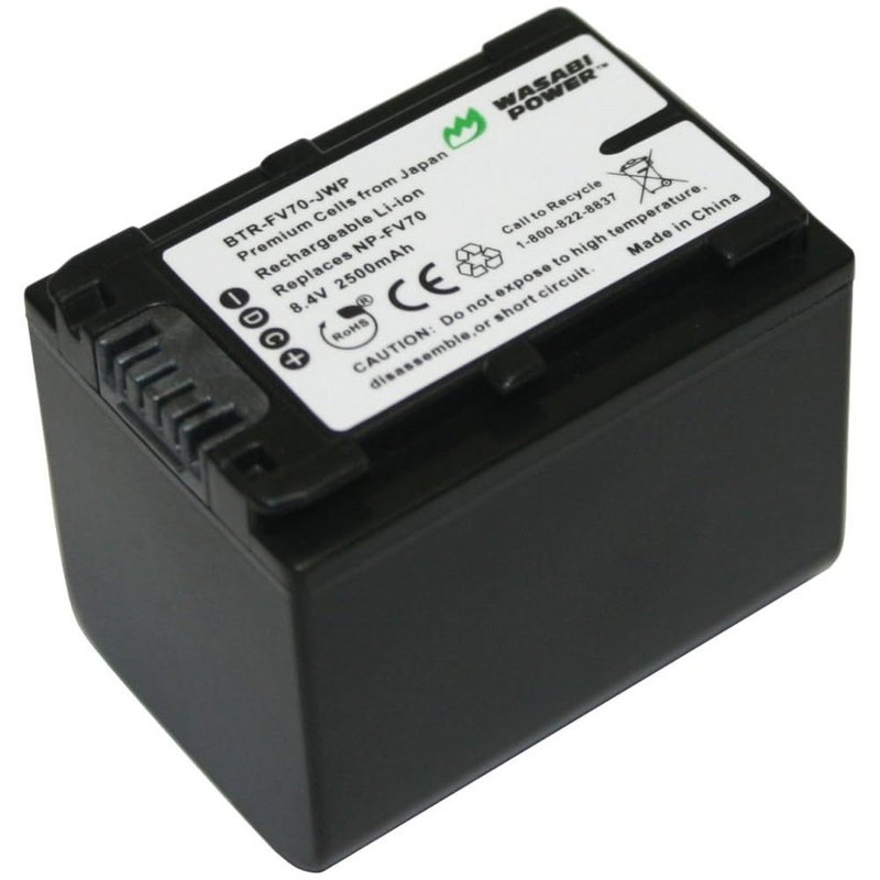 Wasabi Power SONY NP-FV70 Battery and Dual Charger for NP-FV50 NPFV70 NP-FV100 V-Series Batteries and Select Sony Handycam FDR-AX700 FDR-AX100 FDR-AX53 NEX-VG900 NEX-VG30 HXR-NX70U HXR-NX30U HXR-NX3D1U HXR-MC50U DEV-5 Video Camera