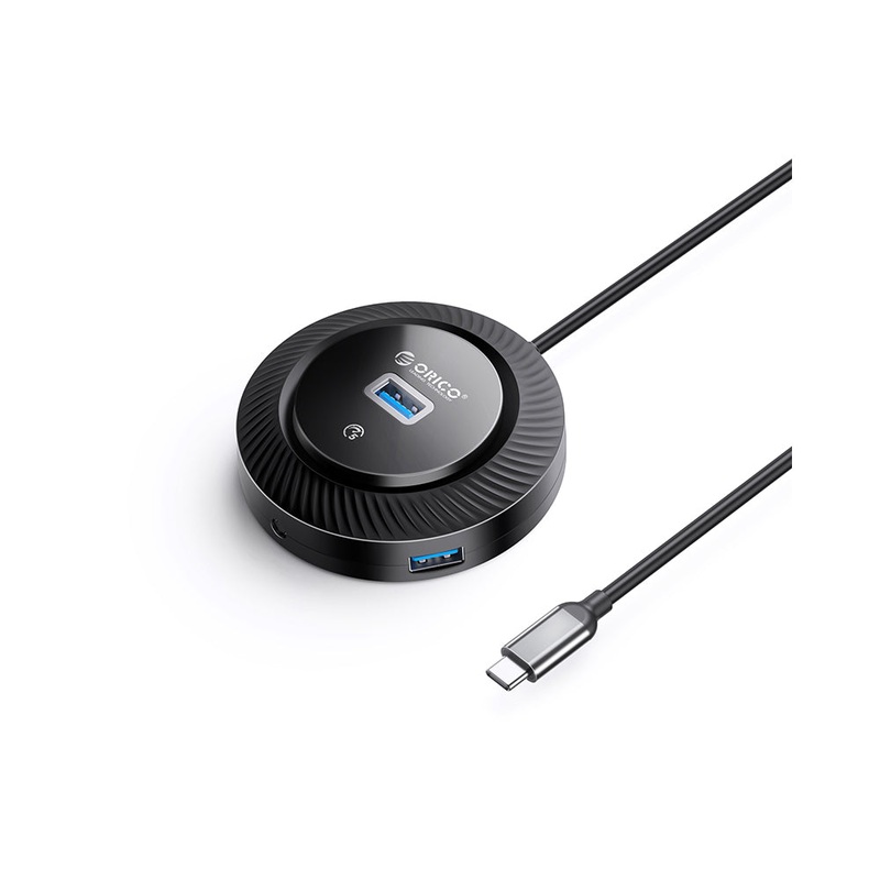 [CLEARANCE] ORICO 1.8M 4 Port USB Type-C Hub 5Gbps USB-A 3.0 / 480Mbps 2.0 with Audio AUX 3.5mm Jack Port for Windows, Mac OS, Linux | YK3-C2 | Black