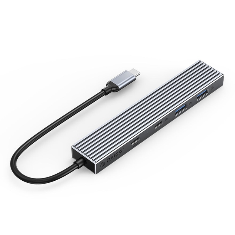 [CLEARANCE] ORICO 4 Port USB Type-C 3.2 Gen2 Hub with PD 100W, 4K 30Hz, SD / TF Card Slot and 10Gbps Transfer Rate for PC Desktop Computer Laptop | DHF-1U2CR – Gray