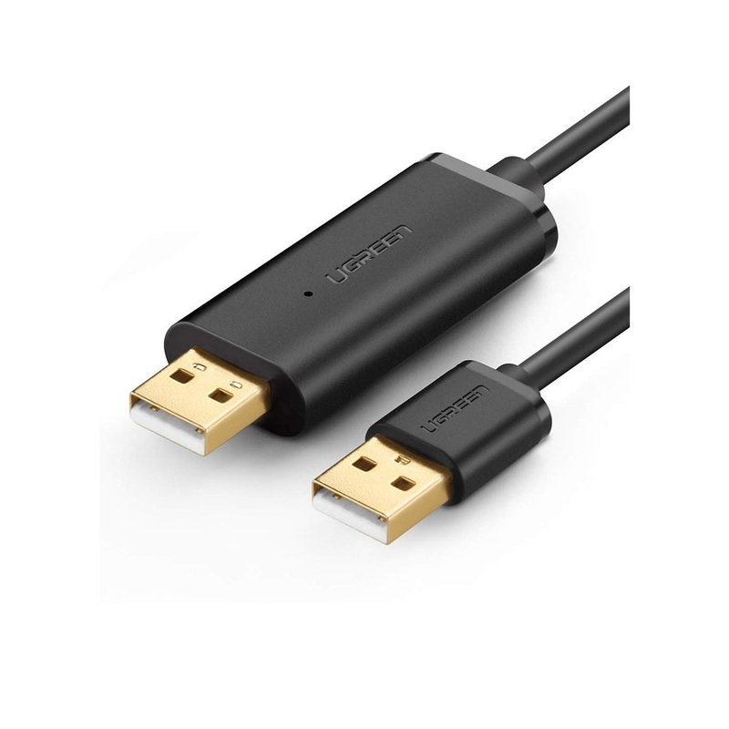 [CLEARANCE] UGREEN 2 Meters USB 2.0 Type-A Fast Data Link Cable with 480Mbps Transmission Speed for PC Computers Laptop with Windows XP/7/8/10/macOS 10.5 and above – Black | 20233