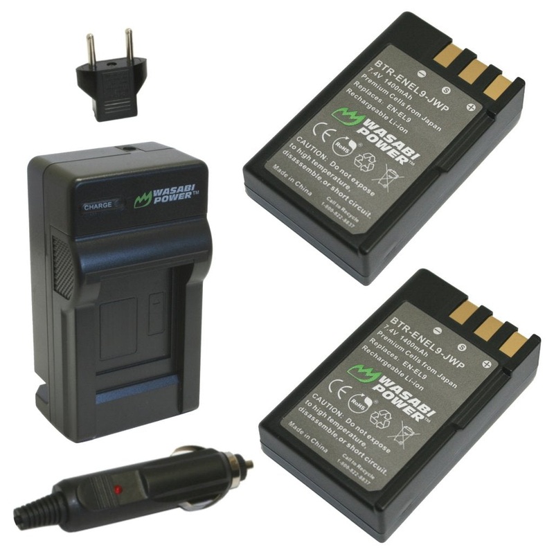 [CLEARANCE] Wasabi Power Battery ENEL9 (2-Pack) and Charger for Nikon EN-EL9 and Nikon D40, D40x, D60, D3000, D5000
