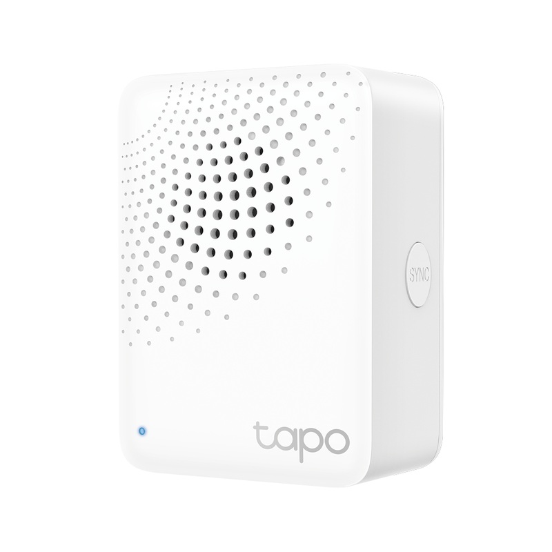 TP-Link Tapo H100 Smart Hub Chime Alarm with 2.4GHz Wireless, 868 / 922MHz Protocol, SYNC/Mute Button and Max 64 Devices Connection for Home Security
