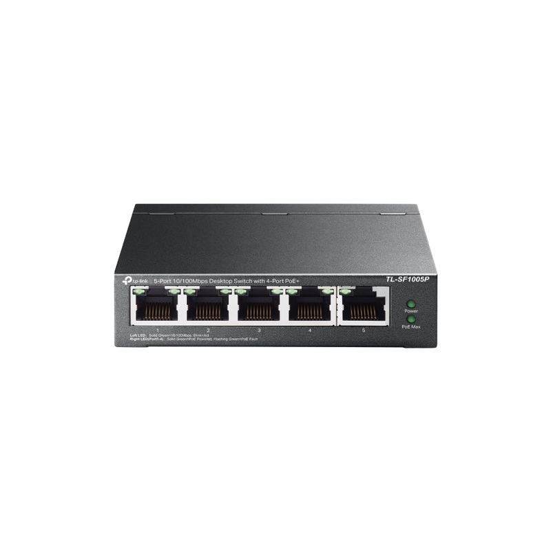 TP-Link TL-SF1005P 5 Port Gigabit Desktop Network Switch Hub with PoE+ RJ45 Plug and Play 16Gbps Switching Capacity with up to 250m Data and Power Transmission via Extend Mode