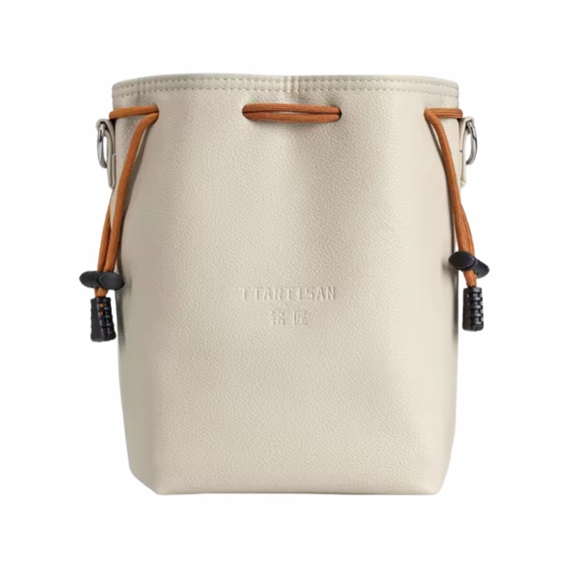 TTArtisan Drawstring Camera Sling Bag Crossbody Shoulder with Splash Proof PU Leather and Flocking Cloth Protection, Extra Pockets, and Removable Strap for DSLR Mirrorless Cameras