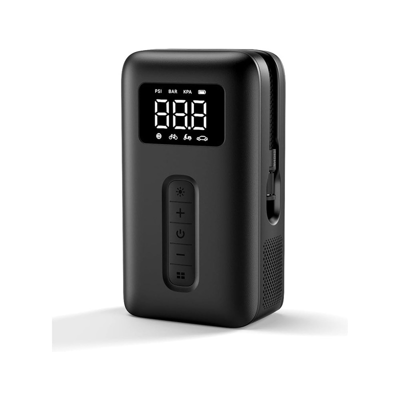 UGREEN 150PSI Portable Electric Air Pump Compressor with Rechargeable Battery & LED Display Guage for Tire, Car, Motorcycle, Bicycle, Inflatable Pool, & Sports Ball