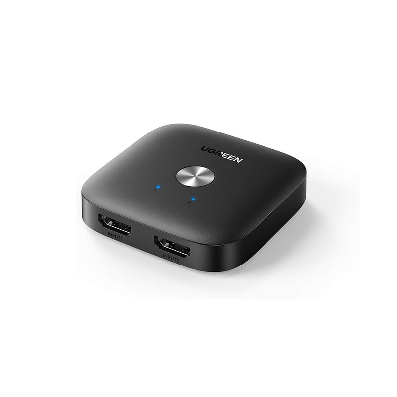 UGREEN 2-in-1 Female to Female HDMI 2.0 Switcher 4K/60Hz with 18Gbps Speed Bandwidth, 3D, CEC, HDR, Switch Button, LED Light Indicator for TV, Game Consoles, DVD player, Projector, Laptop, PC, Computers Windows, MacOs, Linux | 80126
