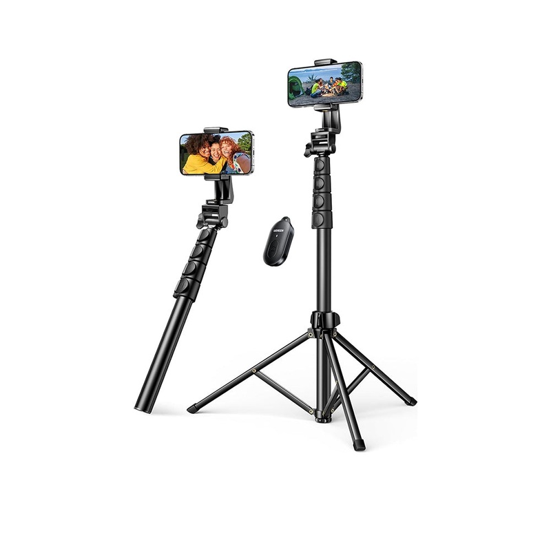 UGREEN 70-inch Aluminum Tripod Selfie Stick with Bluetooth Remote Controller, 4-Leg Section, 360 Degree Pan Head – Compatible for iPhone, Samsung Smartphones, Digital Camera, Go Pro / Action Cameras | For Selfies, Live Streaming & Vlogging