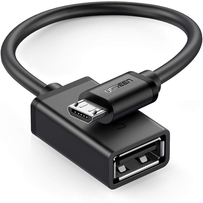 UGREEN Micro USB 2.0 Male to USB-A Female OTG Adapter Cable with 480Mbps Data Speed – Black for Smartphone and Tablet (0.15 Meter) | 10396