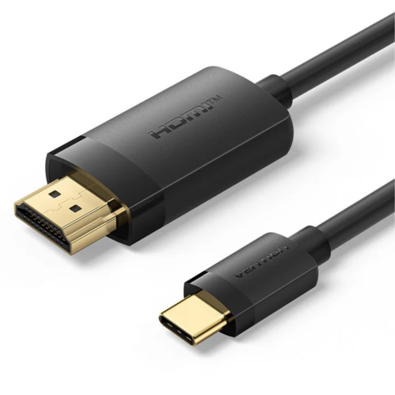 Vention USB-C to HDMI-A 4K HD Cable Black 4K/60Hz For Laptop, TV, Tablet, Phone, Monitor, Projector