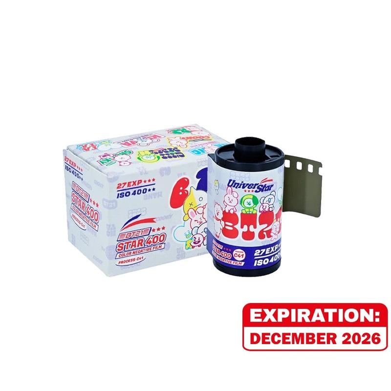 [CLEARANCE] RETO RetoColor Star 400 x BT21 BTS Line Friends Limited Edition 35mm ISO 400 Negative Color Film Cartridge with 27 Exposures, C-41 Process, and DX-Code for Analog Camera Photography
