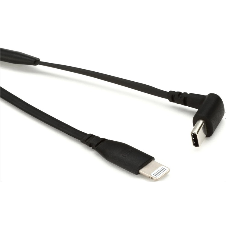 [CLEARANCE] RODE SC15 0.3 Meter Angled USB Type-C Male to Lightning Male Flat Audio Cable for VideoMic NTG and MFi Certified USB Microphones