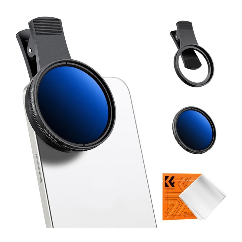 K&F Concept Nano-K 52mm VND ND2-ND400 Variable Neutral Density and CPL Circular Polarizer Clip-On Lens Filter for iPhone 15 14 13 12 11 Smartphone