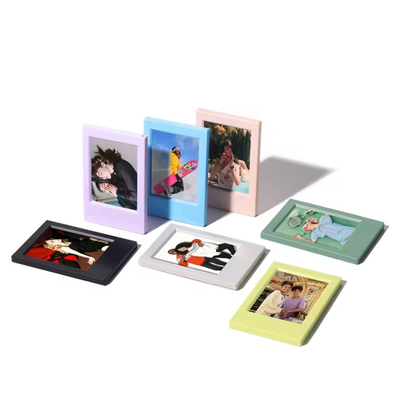 Pikxi Pastel Color Solo Instant Mini Film Photo Frame for FUJIFILM Instax mini Cameras with Stand – Available in Blossom Pink, Pastel Blue, Lilac Purple, Indigo, and Athens White, Charcoal Gray, Sugar Yellow, Avocado Green