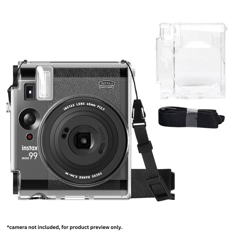 Pikxi Protective Clear Case for FUJIFILM Instax Mini 99 Instant Film Camera with Body Strap