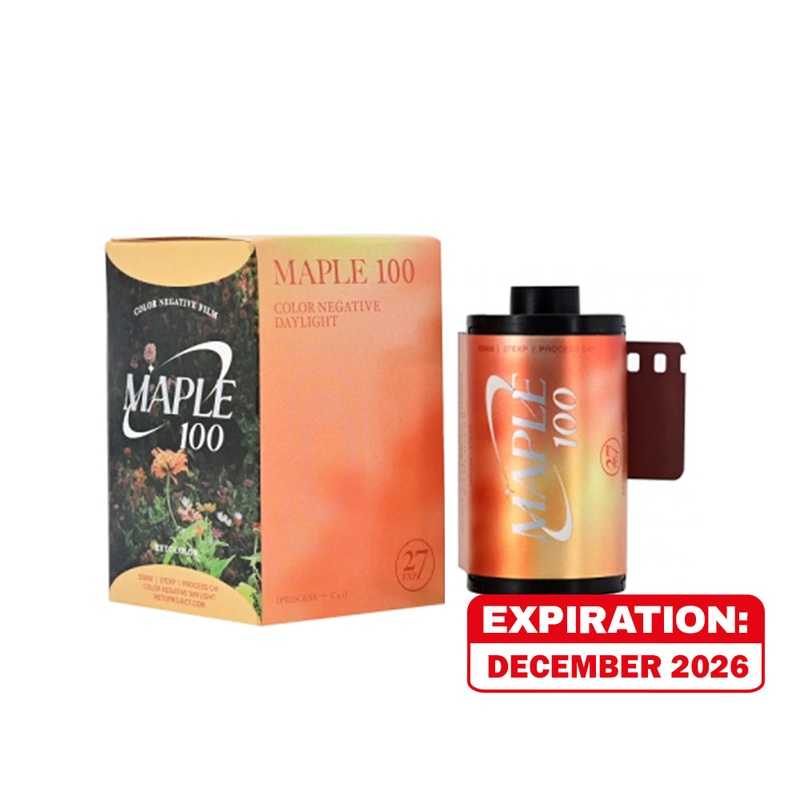 RETO COLOR MAPLE 100 135 35mm 100 ISO Color Negative Film with 27 Exposure Shots, C-41 Process, Fine Grain, Warm Medium to Low Contrast Cinematic Style Technology for Film Photography