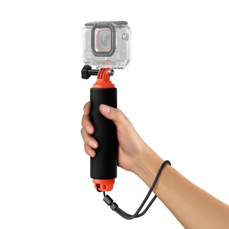 Insta360 Floating Hand Grip for Waterproof Action Camera with Non-Slip Handle, Wrist Strap, and 2-Prong to 1/4 Mount Adapter CINSCAVA