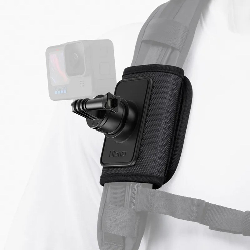 Ulanzi Go-Quick II C062 Backpack and Strap Magnetic Clip Mount with Wrap Around Velcro, 360 Pan 180 Tilt and 800g Load Capacity for Action Camera and Smartphone
