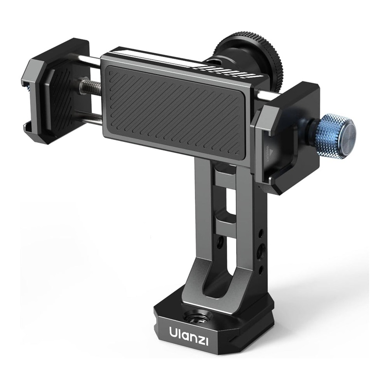 Ulanzi MA53 Arca-Type Phone Holder with Ball Head, Dual Cold Shoe Mount, and Multiple 1/4 Attachment Holes for iPhone and Smartphones (60mm-95mm)