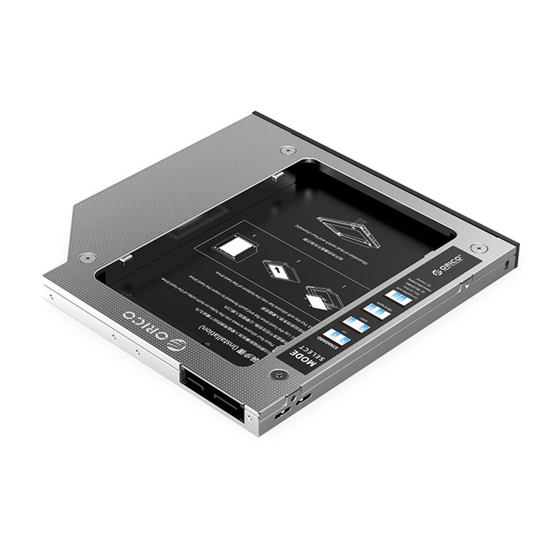 ORICO 2.5 Inch HDD / SSD SATA 3.0 Hard Drive Caddy for Laptop Optical Bay with 2TB Supported Capacity and Dual Switch with 4 Channels for Notebook Computers