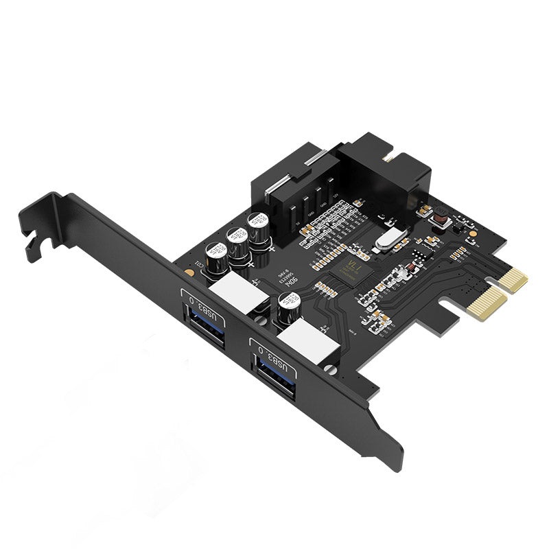 ORICO 2-Port USB 3.0 + 19 Pin Slot PCIe Expansion Card with 5Gbps High-Speed Data Rate for Desktop Computers (Windows & Linux) | PCIe USB Expansion Card | PCIe Card with USB Ports | ORICO-PVU3-2O2I-V1