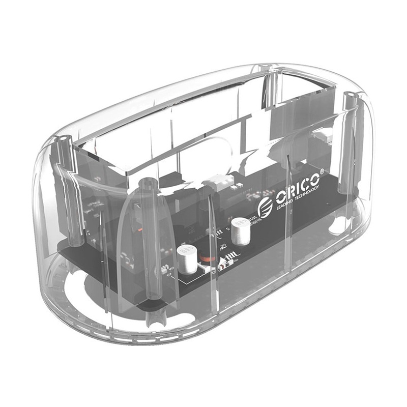 ORICO 3.5 SATA SSD/HDD to USB 3.1 Gen 2 Type-C Transparent Hard Drive Docking Station with 12TB Supported Storage, 5Gbps Transmission Speed, Power Supply for Computer Desktops & Laptops (Windows & MacOS)