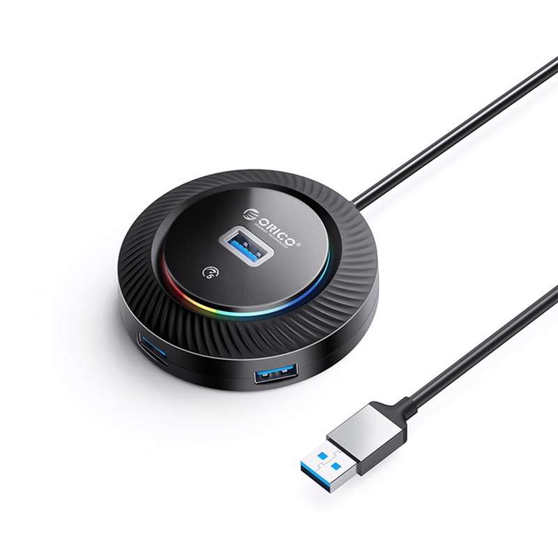 ORICO 4-IN-1 USB HUB 5GBPS RGB (0.3M,1.8M) USB-A Cable with 4-Port USB 3.0 | Windows, Linux & macOS Support | for PCs, Computer Desktops & Laptops | USB Hubs & Docking Stations | YKR2-U3