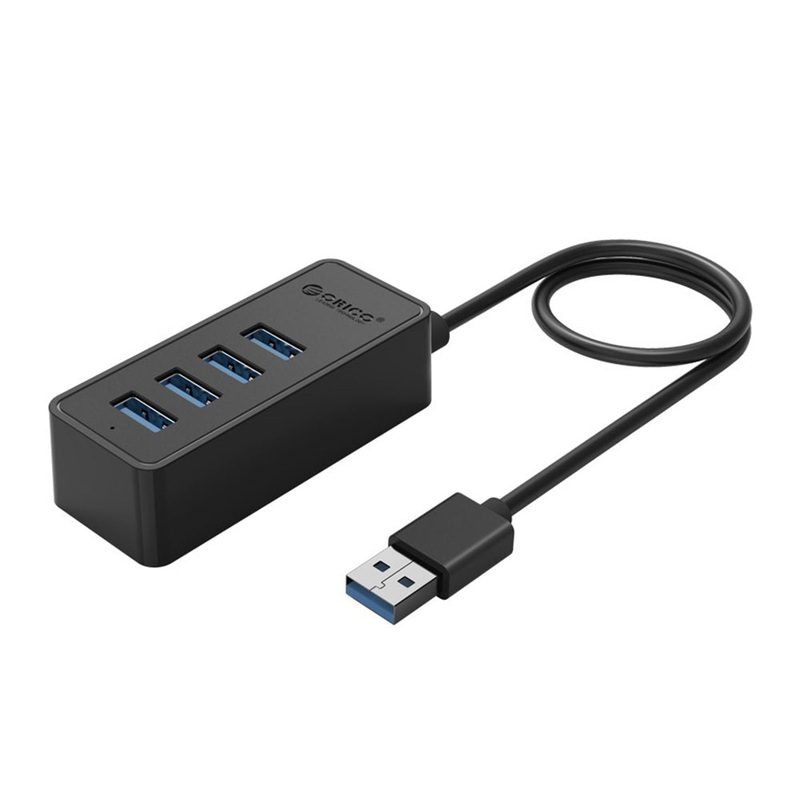 ORICO 4-Port USB 3.0 Hub with 5Gbps Transmission Rate, Power Supply Port, and Windows, MacOS, and Linux Support for Computers and Laptops