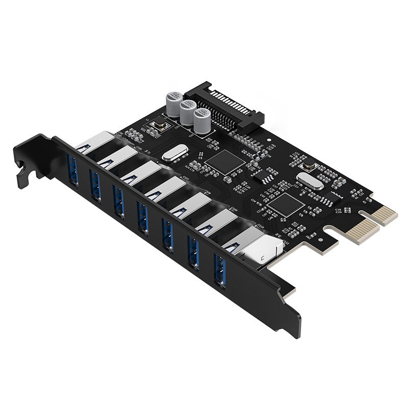 ORICO 7-Port USB 3.0 PCIe Expansion Card with 5Gbps High-Speed Data Rate for Desktop Computers (Windows & Linux) | PCIe USB Expansion Card | PCIe Card with USB Ports | ORICO-PVU3-7U-V1