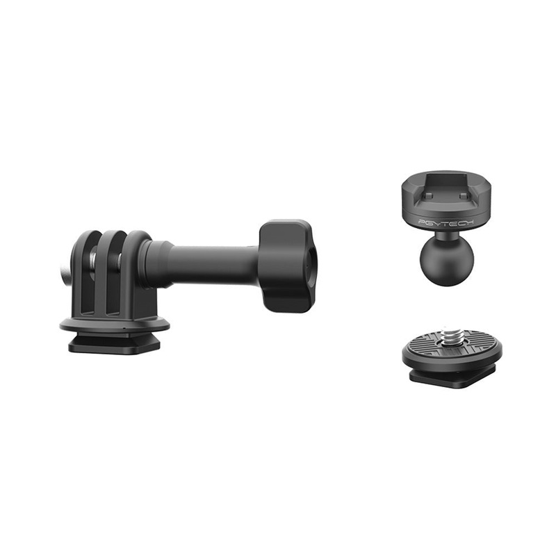 PGYTECH CapLock Quick Release Action Camera Ball Head Mount Set with Dual-Locking System and 1/4 Screw Adapter for Insta360, DJI, GoPro, Smartphone Holders, Tripods, Monopods, Selfie Sticks, and Gimbal Stabilizers | P-CG-145