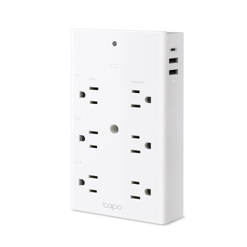 TP-Link TAPO P306 9 in 1 SMART WIFI Outlet Extender with PD 18W USB Type-C and QC 3.0 USB-A Ports, Smart Night Light, Voice Control and Remote Controlled via Mobile App