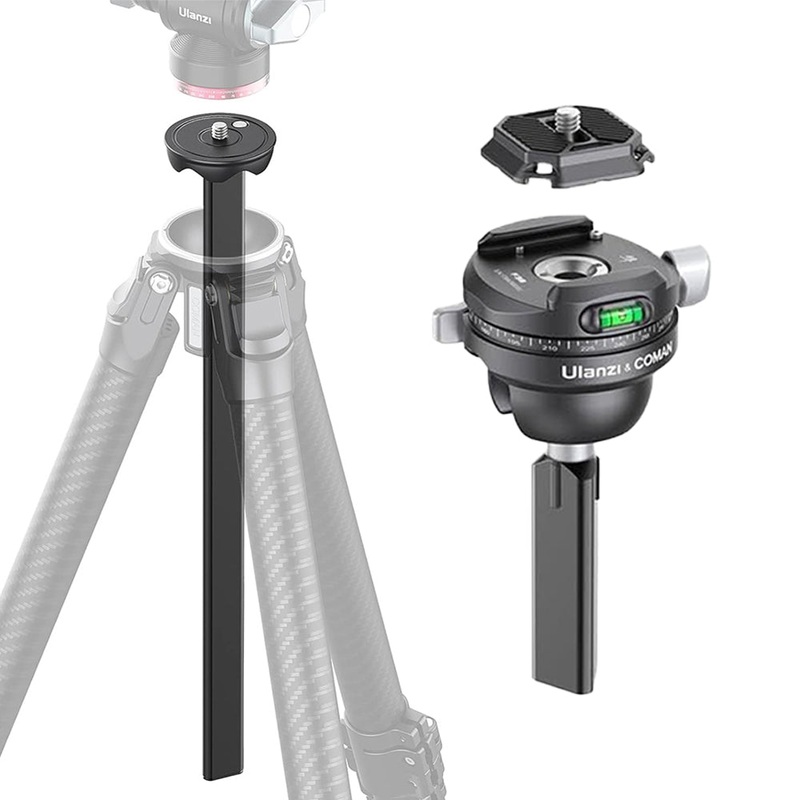 Ulanzi x Coman Zero Y-F38 Fluid Video QR Quick Release Aluminum Alloy Ball Head and 1/4-20 Center Column Accessories for F38 / Zero Y QR Travel Tripod with 360 / 90 Degree Pan Tilt Rotation, Max 18kg Load Capacity Arca-Swiss Compatible