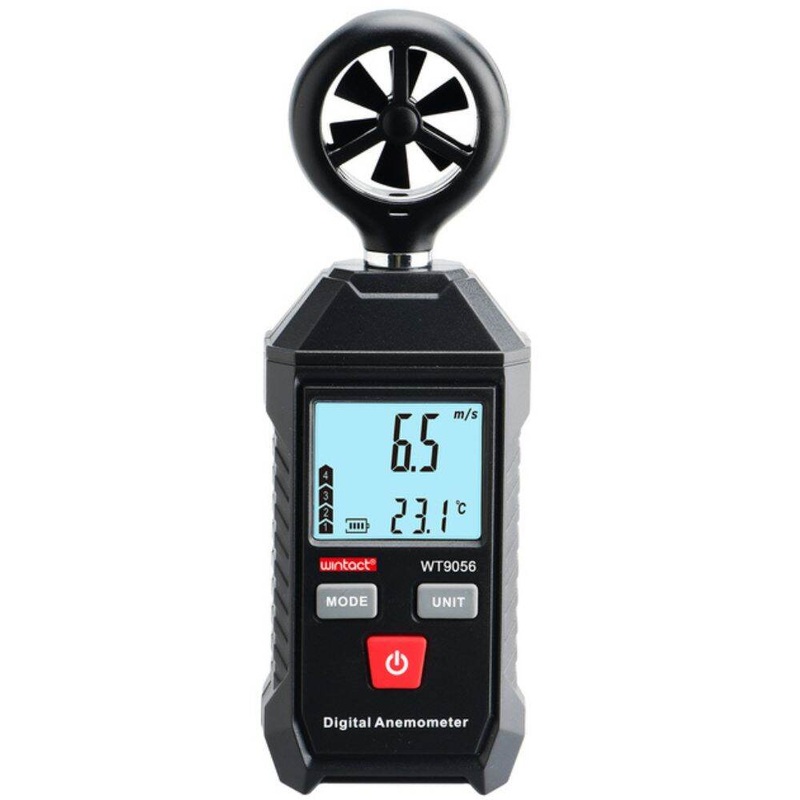 Wintact WT9056 Digital Anemometer Wind Speed Meter (0-30 m/s / -10-45 C) with LCD Backlight Display for Air Velocity & Airflow Temperature Monitoring | Industrial, Home Improvement, Weather & Climate | Testers & Measuring Tools