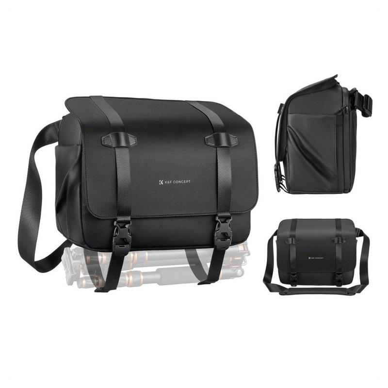 K&F Concept 10L Sling Crossbody Shoulder Camera Bag Splashproof, 10 Liter Load Capacity fits 13 Tablet or Laptop, Padded Dividers for Travel, DSLR Mirrorless, Drones, Lenses, Action Cameras Photo and Video- Urban Wander 10 | Black