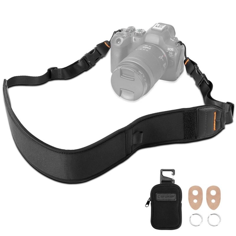 K&F Concept Camera Neck Strap Sling + Detachable Zipper Pouch with 40Kg Max Load Capacity, 52 / 133cm Max Adjustable Length for DSLR Mirrorless Cameras, Camcorders – Urban Wander 01 | Black