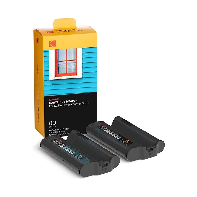 KODAK 4 x 6 Prints (80 Sheets) Film Cartridge Refill + Photo Paper for Dock / Dock Plus Photo Printer with 4PASS Print Technology for Instant Cameras – PHC-80