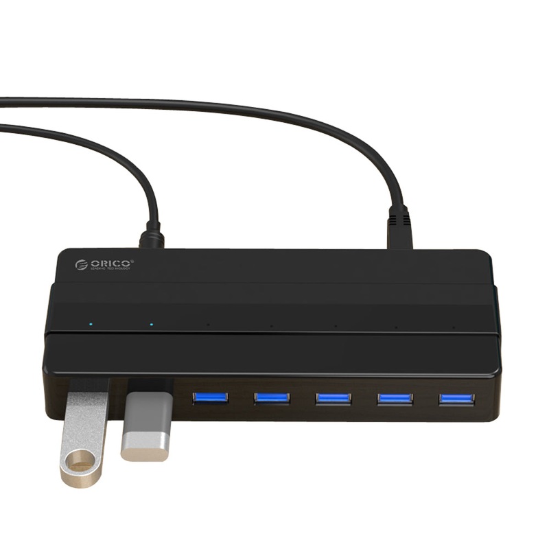 ORICO 7-Port USB 3.0 HUB 5GBPS Multi-Port Docking Station for Desktop Computers & Laptops (Windows, MacOS & Linux Support)
