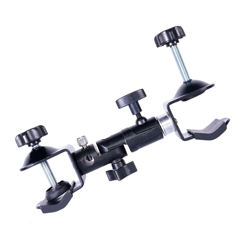 Pxel Adjustable Clip Clamp Umbrella Holder with Lightweight Alloy Metal, Rubber Clamp Pad, Detachable 1/4 Screw Stud for Camera Tripod use for Outdoor Photography | AA-UC8