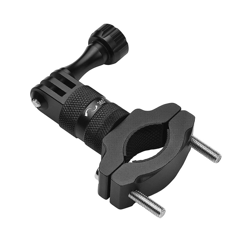 Pxel Bicycle Motorcycle Handlebar Aluminum Alloy Mount Clamp for Action Camera with 360 Smooth Rotation & Adjustable Clamping up to 22-34mm Diameter for GoPro Hero, Insta360 and DJI Osmo Action | AA-AC3