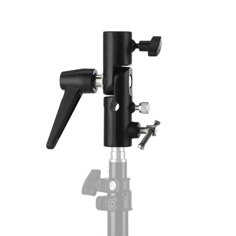Pxel H-Type Light Stand Mount Bracket with 180 Rotation, Umbrella Reflector Holder, 1/4 & 3/8 Cold Shoe Mount for Camera Flash Speedlite, Studio Lights & Studio Photography Accessories | AA-LS10