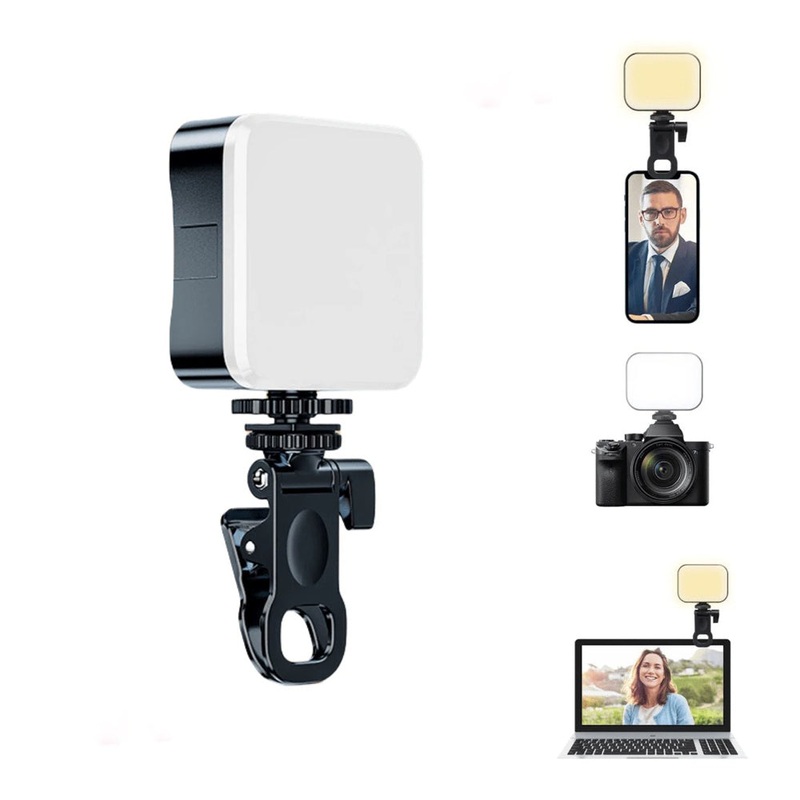 Pxel Mini Pocket LED Fill Light with 1/4′ Screw Selfie Clip and 3 Universal Cold Shoe Attachment for Tablets, Smartphones, Cameras, Tablets, and Laptops for Vlogging, Video Recording, Live Streaming & Photography | PL-02 PL-01