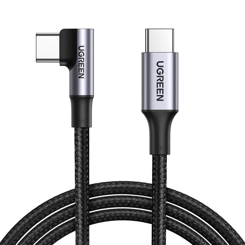 UGREEN PD100W 5A USB-C to USB-C (3m) 90 Angled Fast Charging & Data Sync Type C Charger Cable for iPhone 16/15 Pro Max, MacBook Pro/Air, iPad Pro/Mini, SAMSUNG Galaxy S24 S23 Ultra – Smartphones, Tablets & Laptops | US334