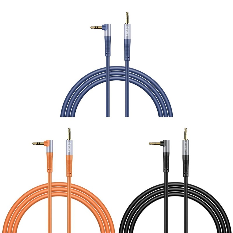 [CLEARANCE] ORICO 3.5mm TRS Jack Hi-Fi Stereo Audio Cables with 90 to 180 Male Auxiliary Connectors, Gold-plated Plugs, and Bendable Silicone Jacket for Smartphones, Computers, Laptops, Headphones, Televisions, Speakers, Amplifiers, Music Players | JG S