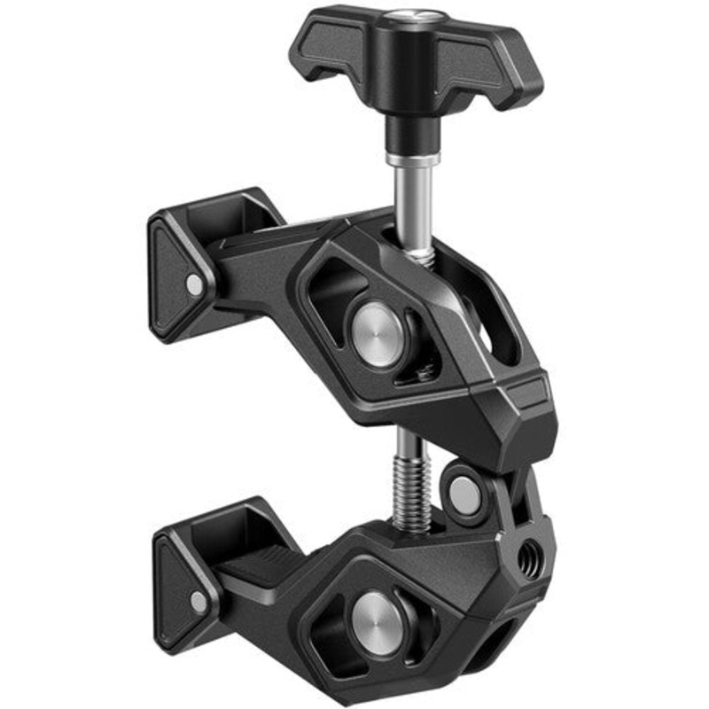 SmallRig Super Clamp with 1/4-20 Threaded Holes and Locating Holes, Swivel Tip Design for Flat and Rounded Surface, Up to 50mm Clamping Diameter | 5319