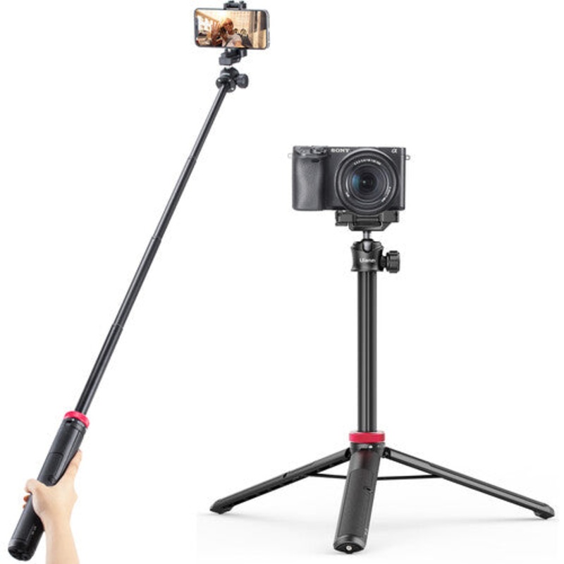 Ulanzi MT-44 + Remote 3-Section Extendable Folding Vlog Tripod, Camera & Phone Mount with Max 1.5Kg Load Capacity for Vlogging, Live Selling, Livestreaming
