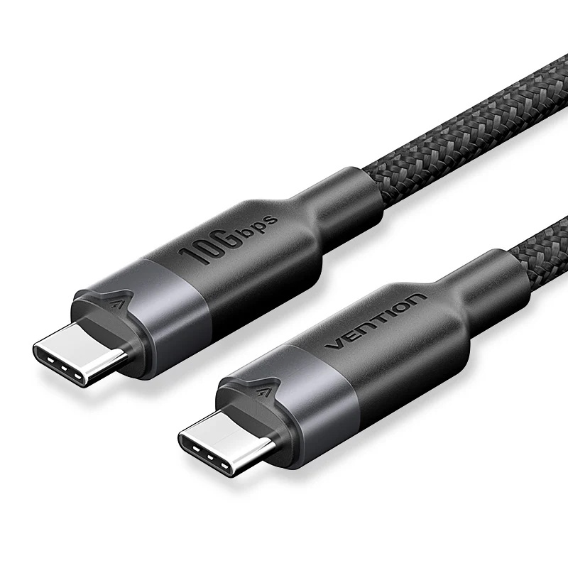 Vention 0.5 / 1-Meter USB 3.2 Gen 2 Dual Type-C Male 5A Fast Charging Cable with 10Gbps Data Transmission Speed Aluminum Alloy Type