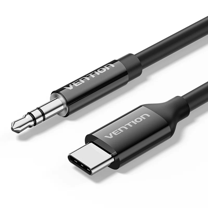 Vention 1.5-Meters USB-C Male to 3.5mm Male Jack Audio Cable with DAC Adapter ABS Type for Laptops, Headphones, Car Stereo, Smartphones & Speakers